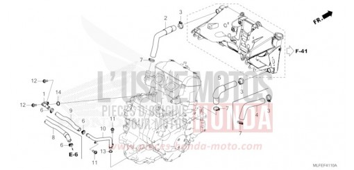 FLEXIBLE DE RADIATEUR/TUYAU D'EAU NT1100DET de 2026